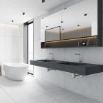 Recessed aluminium profile, 2 m, with diffuser